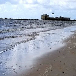 View of Silver Slipper Casino from RV beach area.