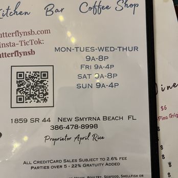 Black Butterfly - Hours - Coffee & Tea Near Me - New Smyrna Beach, Florida