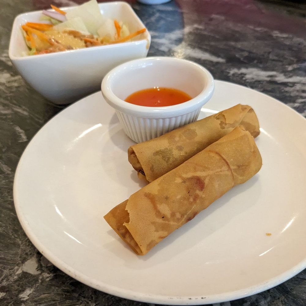 Amazing Thailand - Spring rolls and side salad that came with our lunch dishes - Thai Near Me - King, North Carolina Amazing Thailand - Spring rolls and side salad that came with our lunch dishes - Thai Near Me - King, North Carolina