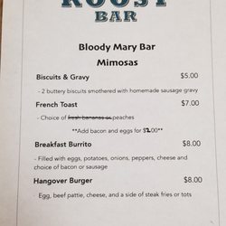 Broadway Bar - Brunch menu. They have other special items the server will tell you about as well.