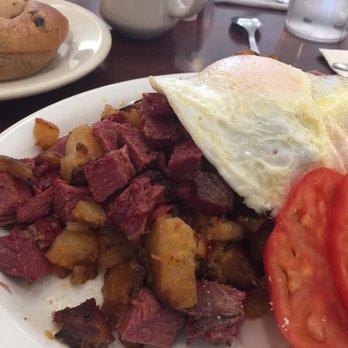 Kara's Korner - Chunky Corned Beef Hash. It's chunky alright and could feed two. Pair it cinnamon raisin bagel with butter and your good to go!!! - Delis Near Me - Glendora, California