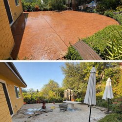 GHR Masonry & Concrete - Before & After Concrete Patio done in Calabasas, CA
