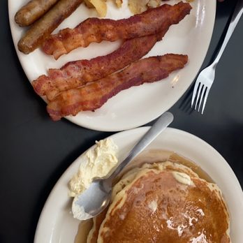 Joe's Cafe - a plate of pancakes and bacon - Breakfast & Brunch Near Me - Wheat Ridge, Colorado