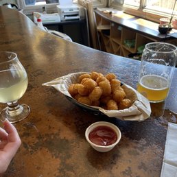 Tater tots and beer/cider Tater tots and beer/cider