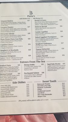 Menu photo 2 Backstreet Bistro Palm Desert, CA