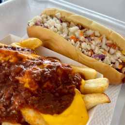 Carolina Dog with Chili Cheese Fries--10/10 highly recommend! Carolina Dog with Chili Cheese Fries--10/10 highly recommend!