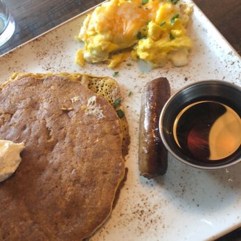First Watch - Pumpkin pancake, scrambled eggs, sausage link - Breakfast & Brunch Near Me - Hialeah, Florida