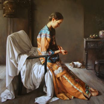 Mandarin Fine Art Gallery - Title: "Return to my Hometown" Artist: Zhao Kailin Media: Oil on Canvas Dimensions: 58" x 52" - Art Galleries Near Me - Newport Beach, California Mandarin Fine Art Gallery - Title: "Return to my Hometown" Artist: Zhao Kailin Media: Oil on Canvas Dimensions: 58" x 52" - Art Galleries Near Me - Newport Beach, California