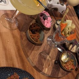 Margarita and hummus platter Margarita and hummus platter