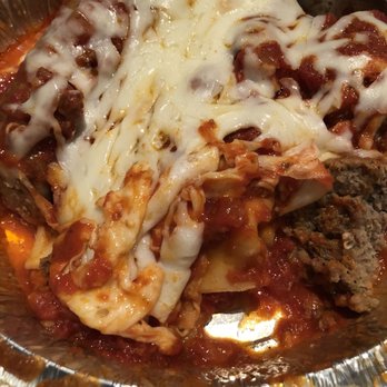 Red Devil Pizza - Lasagna with sausage link and meatballs that I asked on the side - Pizza Near Me - Covina, California Red Devil Pizza - Lasagna with sausage link and meatballs that I asked on the side - Pizza Near Me - Covina, California