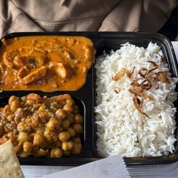 Coromandel Cuisine of India - Butter Chicken Lunch Special with Chaan Masala with Biriyani rice and Naan