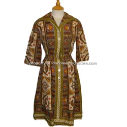 Blue17 vintage - Cotton print 1950's dress