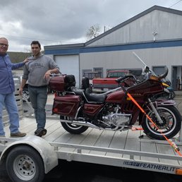 Alex helps me load my 1982 Gold Wing after restoration project.