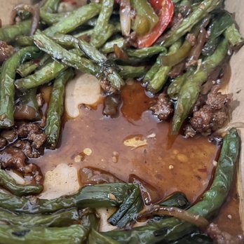 808 Cafe - String beans with pork, again super salty, drowning in oil, meat is dark. - Asian Fusion Near Me - Las Vegas, Nevada 808 Cafe - String beans with pork, again super salty, drowning in oil, meat is dark. - Asian Fusion Near Me - Las Vegas, Nevada