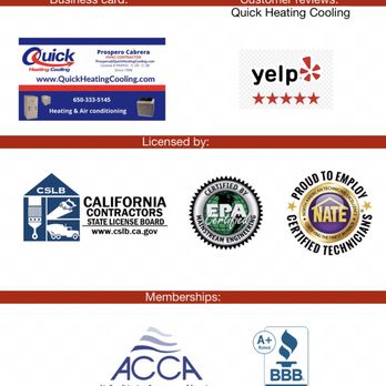 Quick Heating Cooling - Prospero's credentials. - Heating & Air Conditioning/HVAC Near Me - Sunnyvale, California Quick Heating Cooling - Prospero's credentials. - Heating & Air Conditioning/HVAC Near Me - Sunnyvale, California