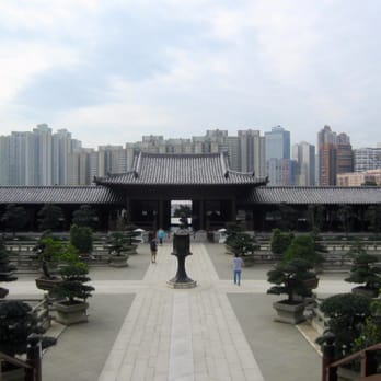 志蓮淨苑 - View of Hong Kong skyline and temple grounds from the temple itself. - Buddhist Temples Near Me - Hong Kong, HK