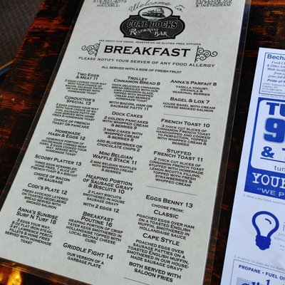Menu photo 1 The Coal Docks Cape Vincent, NY Menu photo 1 The Coal Docks Cape Vincent, NY