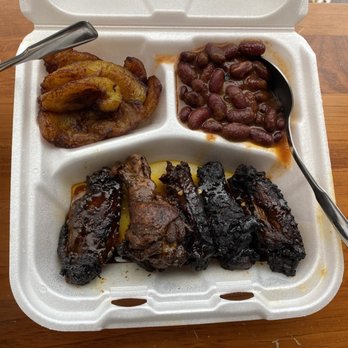 Maya's Kitchen - Jerk chicken with plantains and beans. - African Near Me - Manchester, New Hampshire