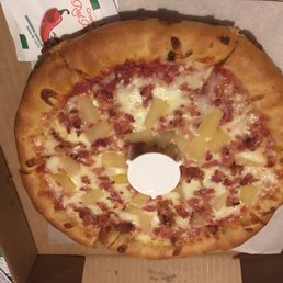 My Hawaiian pizza. I substituted bacon for ham