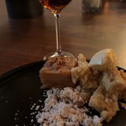 The Mountain Top Lodge At Dahlonega - Course 5 - dessert! Apple terrine with brown butter powder and brown sugar crumble with a scoop of vanilla ice cream