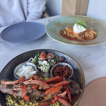 Alora - Kebab dish and burrata pasta - Mediterranean Near Me - San Francisco, California