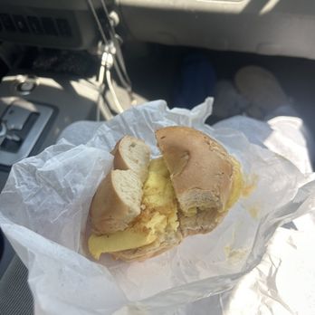 Atlantic Bagel & Coffee - not cut all the way - Bagels Near Me - Hingham, Massachusetts