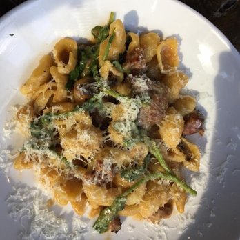 Siena Tavern - Orecchiette with prosciutto sausage, watercress, chili flake, pecorino cheese. Yummy. - Italian Near Me - Chicago, Illinois Siena Tavern - Orecchiette with prosciutto sausage, watercress, chili flake, pecorino cheese. Yummy. - Italian Near Me - Chicago, Illinois