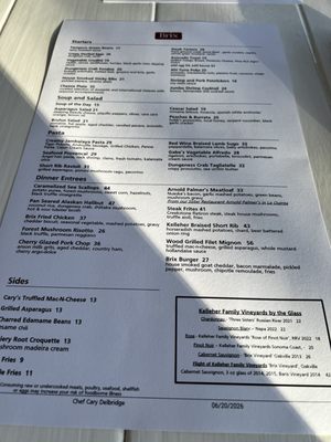 Menu photo 1 Brix Napa, CA