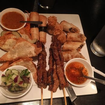 Panvimarn Thai Cuisine - Great appetizer combo. Everything was tasty - Thai Near Me - Long Beach, California