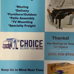 1st Choice Delivery Plus Moving - Services offered