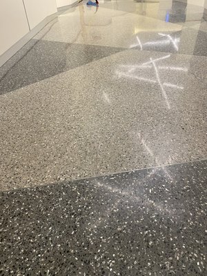 Commercial floor cleaning - Commercial Main entrance hallway and bathroom floor had been neglected and left to stay dull in this office building, after getting in deep to clean all the grime smudges and scuffs left behind from years of abuse she was able to shine like new.