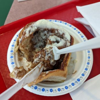 My Coffee - Partially eaten cinnamon roll- started digging into it too quickly, sorry! - Coffee & Tea Near Me - Richmond, British Columbia