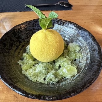 izanami - Yuzu dessert over shiso granita - refreshing and light - Tapas/Small Plates Near Me - Santa Fe, New Mexico