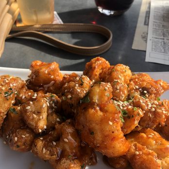 Working Class - General Tso Cauliflower and chilled red wine out of the tap - always my go-to - Breakfast & Brunch Near Me - San Diego, California