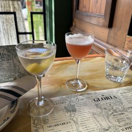 Vesper martini (Left) and French Martini (Right) only $10 during happy hour! Vesper martini (Left) and French Martini (Right) only $10 during happy hour!
