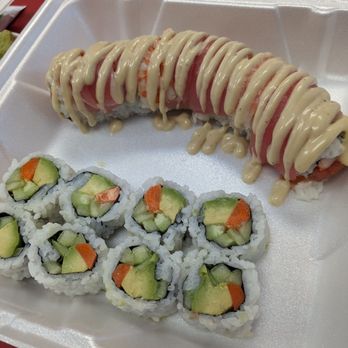 Sushi Go - Wonder women roll and veggie roll - Japanese Near Me - Dallas, Texas Sushi Go - Wonder women roll and veggie roll - Japanese Near Me - Dallas, Texas