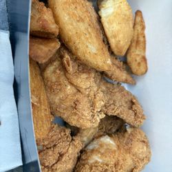 Krispy Krunchy Chicken - Tenders box with potato wedges