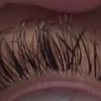 Elegant Lashes By Katie - Irvine - 8 days old yet you can see clumps, lashes already going different directions, lots of fallout.  Never had a new set look this bad so early. - Eyelash Service Near Me - Irvine, California