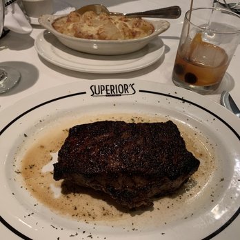 Superior's Steakhouse - 14 Oz. Dry Aged Center Cut Prime Ribeye Au Gratin Potatoes - Steakhouses Near Me - Shreveport, Louisiana Superior's Steakhouse - 14 Oz. Dry Aged Center Cut Prime Ribeye Au Gratin Potatoes - Steakhouses Near Me - Shreveport, Louisiana