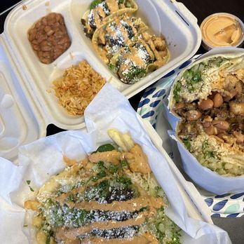 Bubbas Tacos - Loaded fries w/ no protein, chicken/steak/shrimp tacos w/rice & beans, and surfn'turf burrito - Tacos Near Me - Ontario, California Bubbas Tacos - Loaded fries w/ no protein, chicken/steak/shrimp tacos w/rice & beans, and surfn'turf burrito - Tacos Near Me - Ontario, California