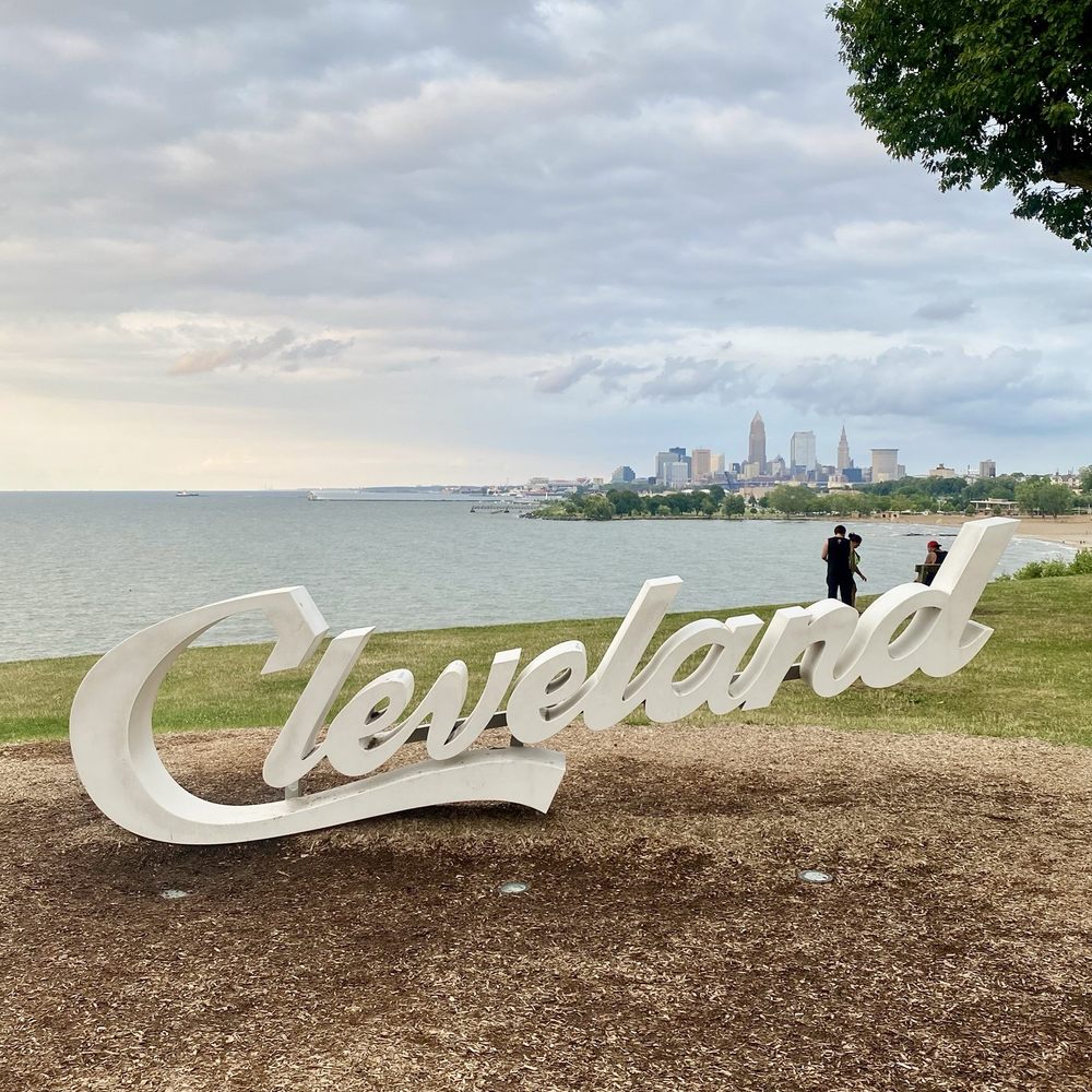 Edgewater Park - Wednesday, 24 July 2024 -- at the Cleveland Script Sign at Edgewater Park - Parks Near Me - Cleveland, Ohio