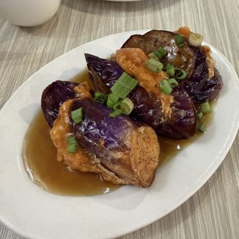 M And M Dim Sum - 煎釀茄子 / Stuffed Eggplants (3)Eggplant - Pan Asian Near Me - Paoli, Pennsylvania