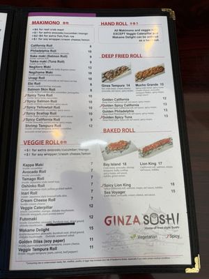 Menu photo 8 Ginza Sushi San Jose, CA