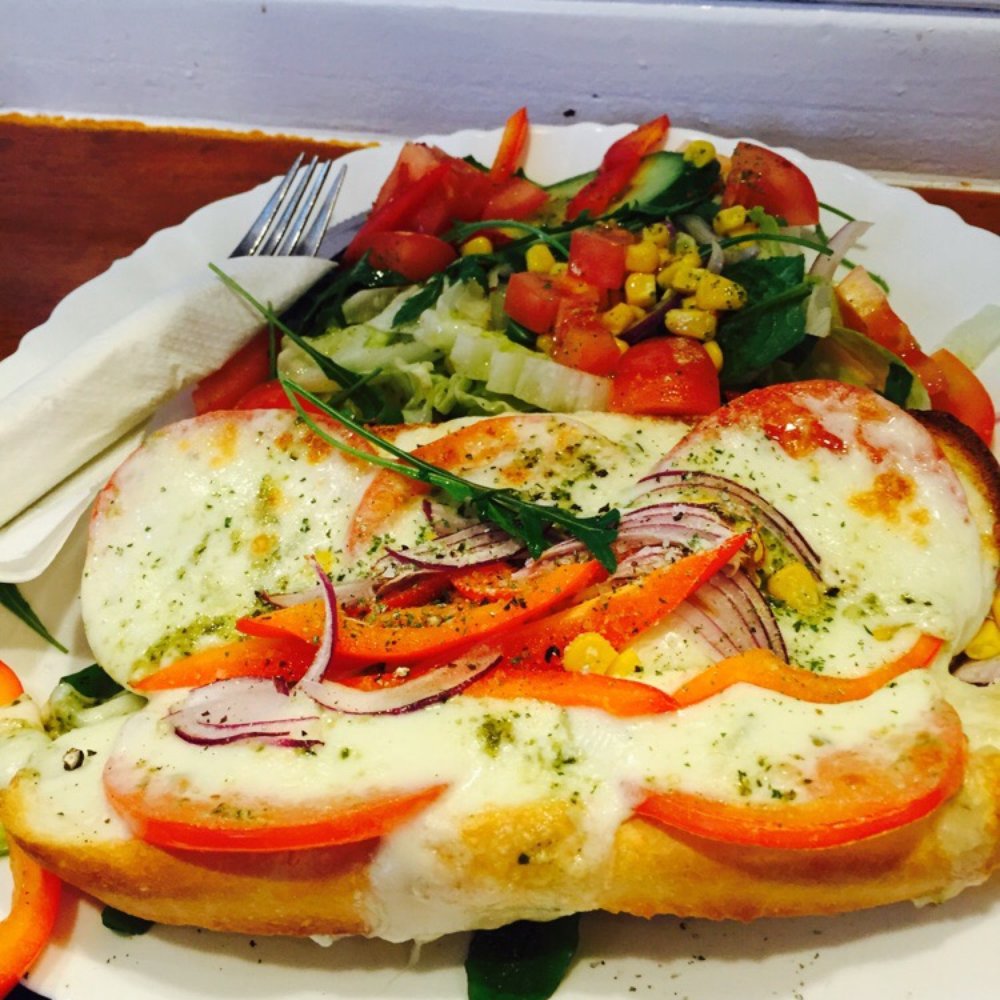 Broodje Bert - Mozzarella, tomato, pesto toasted baguette. - Breakfast & Brunch Near Me - Amsterdam, New Hampshire