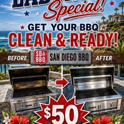 San Diego BBQ Cleaners - Save $50 on a professional barbecue grill cleaning from San Diego BBQ. Offer applies to new appointments booked between September 1 and Sept