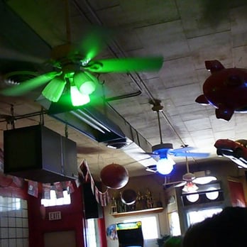 Tiny's Bar - a ceiling fan with green lights - Nightlife Near Me - Schuyler, Nebraska