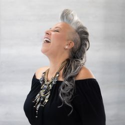 As You Like It Salon - Mohawk, extensions, edgy and beautiful hair. Gray hair, natural color. Beauty has nothing to do with age or size.