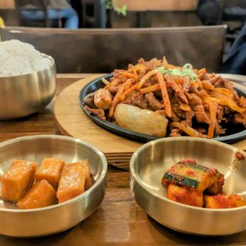 Bapsang - three bowls of food on a table - Korean Near Me - North Kingstown, Rhode Island