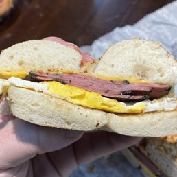 Pastrami, egg and cheese