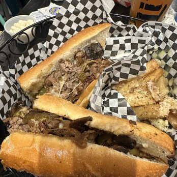 Captains Bar & Grille - Tavern Steak Sandwich w Garlic Parm Fries - Desserts Near Me - Edgewater, Florida